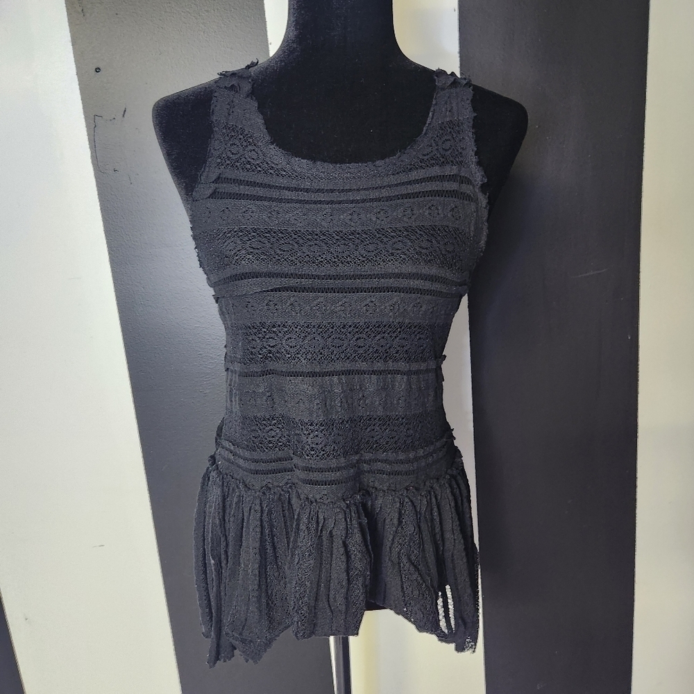 Black lace peplum too free people